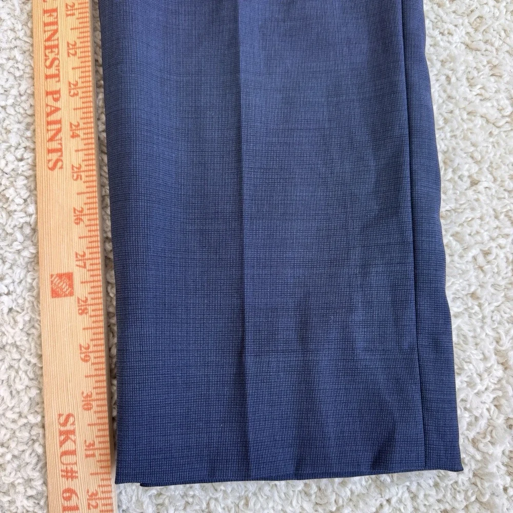 Jos A Bank Traveler TravelTech Dress Pants Mens 34R Slim Fit Blue Wool Stretch